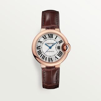 replika Ballon Bleu de Cartier ur 33mm rosaguld læder CRW6920097