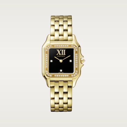 replika Panthère de Cartier ur Medium model kvartsværk gult guld diamanter CRWJPN0044