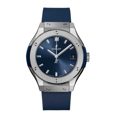 replika Hublot Classic Fusion Titanium Blå 33mm 581.NX.7170.RX.1104