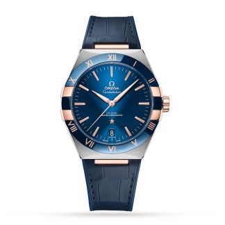 replika Omega Constellation Co Axial Master Chronometer 41 mm herreur blå O13123412103001