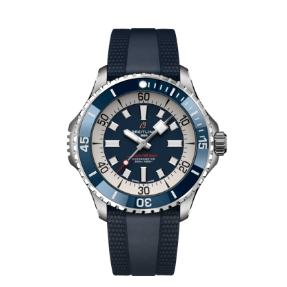 kopi breitling Superocean Automatic 46 Rustfrit stål Blå A17378E71C1S1